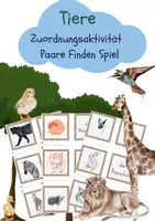 Vorschau - Spiele - Tiere - Spiel Paare finden DAF/DAZ - Deckblatt
