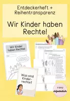 Vorschau - Unterrichtsreihen - Kinderrechte - Entdeckerheft mit Reihentransparenz und Karteien #silvesterknaller23 - Deckblatt