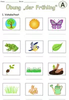 Aperçu - Feuilles d'exercices - exercices mixtes pour débutants "der Frühling" Allemand - Page de couverture