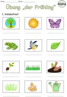 Aperçu - Feuilles d'exercices - exercices mixtes d'alphabétisation pour débutants "der Frühling" Allemand - Page de couverture