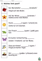 Aperçu - Feuilles d'exercices - exercices mixtes d'alphabétisation pour débutants "der Frühling" Allemand - Page 2