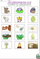 Aperçu - Cartes / Images - Symboles pour le cahier de vocabulaire "Ostern" Allemand - Page de couverture