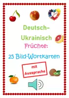Vorschau - Fördermaterial/Inklusion - DaZ/DAF: Deutsch-Ukrainisch VIDEO mit AUSSPRACHE Früchte - Deckblatt