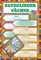 Vorschau - Stationenlernen - Satzgliederfächer - In zwei Varianten - Deutsche und lateinische Bezeichnung - Deckblatt