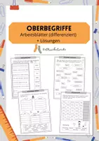 Vorschau - Arbeitsblätter - Arbeitsblätter (+Lösungen!) - Oberbegriffe, Sammelbegriffe - Deckblatt