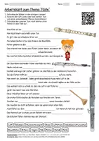Vorschau - Arbeitsblätter - Arbeitsblatt "Flöte" + Onlineübung & MP3 + Mindmap + Infografik - Deckblatt