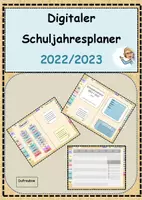 Vorschau - Lehrpläne/Lehrermaterial - Digitaler Lehrerplaner 2022 2023 bunt - Deckblatt