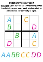 Aperçu - Apprentissages en autonomie - Sudoku lettres niveau 1 dossier complet - Page de couverture