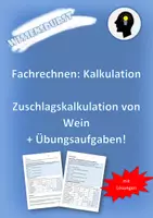 Vorschau - Arbeitsblätter - Fachrechnen - Zuschlagskalkulation von Wein - Deckblatt