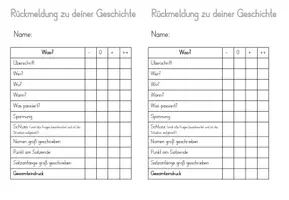 Vorschau - Arbeitsblätter - Rückmeldung Geschichte schreiben - Bewertungsraster - Seite 2