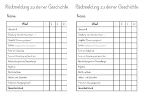 Vorschau - Arbeitsblätter - Rückmeldung Geschichte schreiben - Bewertungsraster - Seite 3