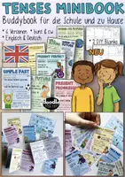 Vorschau - Mal- und Bastelvorlagen - The English Tenses - Minibooks / Buddybook Englischunterricht - Deckblatt