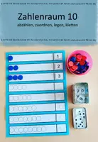 Vorschau - Fördermaterial/Inklusion - Zahlen 1 bis 10 zuodnen, legen, zählen, kletten - Deckblatt