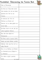 Aperçu - Feuilles d'exercices - dictée pratiquée "Ostersonntag bei Familie Beck" Allemand - Page 2