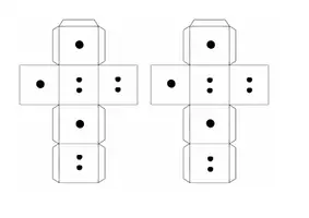 Vorschau - Mal- und Bastelvorlagen - Spiel-Würfel mit Rechenzeichen: plus, minus, mal, geteilt - Seite 1