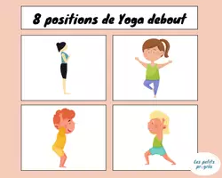 Aperçu - Jeux - 8 étiquettes de Yoga pour enfant - Page 1