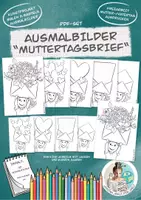 Vorschau - Unterrichtsreihen - Malvorlagen Ausmalbilder "Muttertagsbrief" zum individuellen Beschriften - Deckblatt