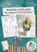 Vorschau - Unterrichtsreihen - Bastelvorlage Malvorlage "Blumentopfstecker" Muttertag - Deckblatt