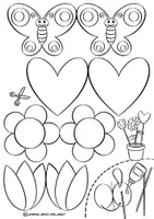 Vorschau - Unterrichtsreihen - Bastelvorlage Malvorlage "Blumentopfstecker" Muttertag - Seite 1