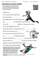 Vorschau - Arbeitsblätter - Lernposter + Arbeitsblatt "Handball" + Onlineübung & MP3 + Mindmap + Infografik - Seite 1