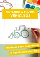 Vista previa - Manualidades / Dibujos para colorear - Pintando a puntos - Vehículos: 12 plantillas para colorear - Portada
