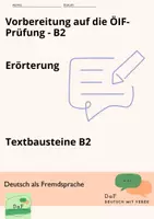 Vorschau - Arbeitsblätter - Erörterung: Textbausteine - Vorbereitung B2 ÖIF-Prüfung - Seite 1
