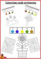Aperçu - Feuilles d'exercices - Coloriage codé printemps' - Page de couverture