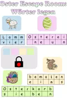 Aperçu - Cartes d'exercices - Escape Room "Ostern" serrure rouge - Assembler des mots - Allemand - Page de couverture