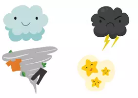 Vorschau - Aufgabenkarten - Wie geht's dir? Gefühlsbarometer Wetterkarten - Deckblatt