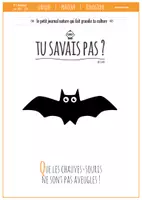 Aperçu - Apprentissages en autonomie - TU SAVAIS PAS N°1- Que les chauves-souris ne sont pas aveugles ! - Page de couverture