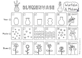 Vorschau - Stundenentwürfe - Muttertag, Blumenvasen Würfeln und Malen, Geschenk - Seite 1