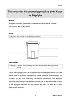 Vorschau - Arbeitsblätter - Nachweis der Verbrennungsprodukte einer Kerze im Bügelglas - Deckblatt