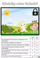 Aperçu - Feuilles d'exercices - Escape Room "Ostern" serrure à combinaison verte - vrai ou faux ? - allemand - Page de couverture