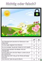 Aperçu - Feuilles d'exercices - Escape Room "Ostern" serrure à combinaison verte - vrai ou faux ? - allemand - Page 3