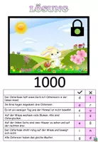 Aperçu - Feuilles d'exercices - Escape Room "Ostern" serrure à combinaison verte - vrai ou faux ? - allemand - Page 1
