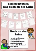 Vorschau - Arbeitsblätter - Buch an der Leine lesen Lesetagebuch Buchvorstellung Ganzschrift Zusammenfassung Leseverständnis - Deckblatt