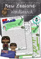 Vorschau - Arbeitsblätter - New Zealand Wortsuchsel/ Wordsearch (Neuseeland Arbeitsblatt) - Deckblatt