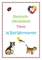 Vorschau - Fördermaterial/Inklusion - DaZ/DAF: Tiere Deutsch-Ukrainisch 26 Bild-Wortkarten - Deckblatt