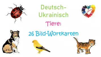 Vorschau - Fördermaterial/Inklusion - DaZ/DAF: Tiere Deutsch-Ukrainisch 26 Bild-Wortkarten - Seite 1