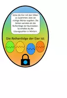 Aperçu - Jeux - Escape Room "Ostern" serrure à combinaison bleue "moitiés d'œuf" allemand - Page de couverture
