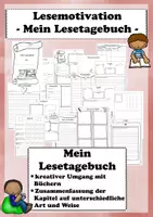 Vorschau - Arbeitsblätter - Lesetagebuch Ganzschrift für jedes Buch universell kreativer Umgang Buchvorstellung - Deckblatt