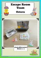Vorschau - Arbeitsblätter - Escape Room Team Ostern Deutsch Mathe Klasse 3 und 4 - Deckblatt