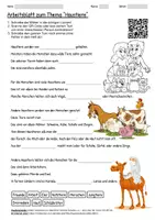 Vorschau - Arbeitsblätter - Arbeitsblatt "Haustiere" + Onlineübung & MP3 + Infografik - Deckblatt
