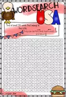 Vorschau - Arbeitsblätter - USA Wordsearch/ Wortsuchsel - Seite 1