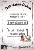 Vorschau - Arbeitsblätter - Das Lernen lernen - Lerntraining Klasse 5/6 - Portfolioarbeit - Hausaufgaben - Deckblatt