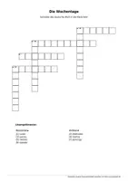Vorschau - Arbeitsblätter - Kreuzwortätsel Wochentage span-dt. - Deckblatt