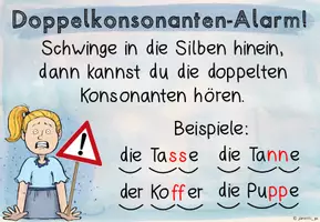 Vorschau - Spiele - Doppelte Mitlaute (Konsonanten) | Lesespiel: Ich habe - Wer hat? | inkl. Regelplakat - Seite 1