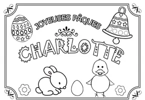 Aperçu - Matériel pour travaux manuels / dessin - Joyeuses Pâques avec prénom de l'enfant - Page de couverture