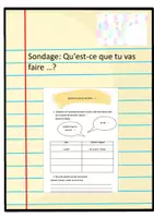 Vorschau - Arbeitsblätter - Sondage: Qu'est-ce que tu vas faire...? - Deckblatt