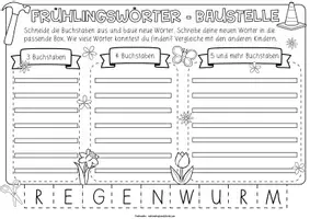 Vorschau - Arbeitsblätter - Wörter-Baustelle | Frühling | Frühlingswörter - Seite 3